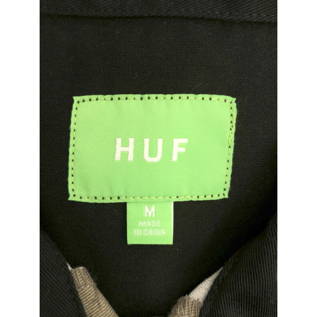 HUF(ハフ)のHUF × DICKIES ハフ × ディッキーズ 22AW PYTHON SERVISE LS SHIRT パイソン切替シャツ  ブラック×ベージュ M メンズのトップス(シャツ)の商品写真