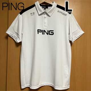 ピン(PING)のピン PING　メンズ アドエルム 半袖 ポロシャツ　Lサイズ　ホワイト　ゴルフ(ウエア)