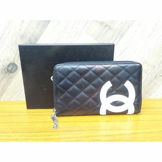 シャネル(CHANEL)のK本006/ 鑑定済 シャネル カンボンライン ラウンドファスナー 長財布(財布)