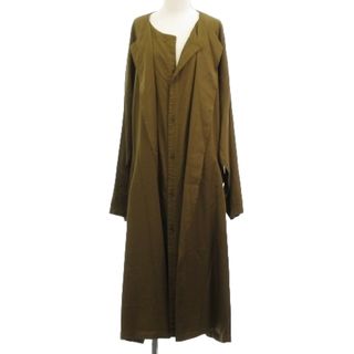 ワイズ(Y's)のワイズ 23AW 美品 ドレス シャツワンピース ノーカラー ベージュ 1 XS(ロングワンピース/マキシワンピース)