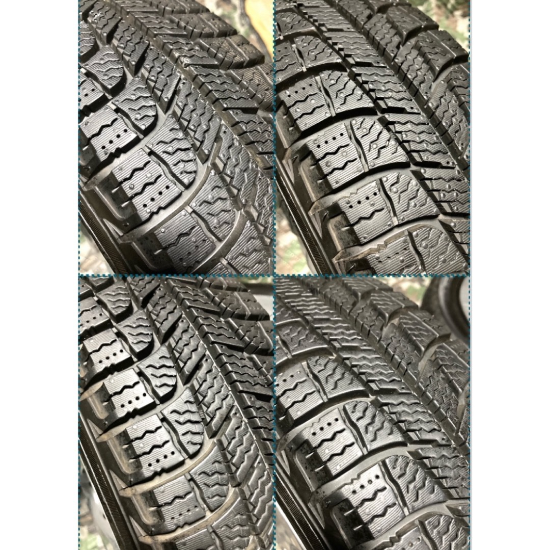 MICHELIN(ミシュラン)の⑧155/65R14 中古冬用タイヤと中古テッチンホイールの4本セット 自動車/バイクの自動車(タイヤ・ホイールセット)の商品写真