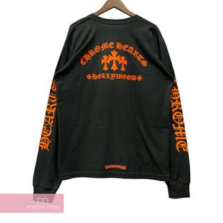 クロムハーツ(Chrome Hearts)のCHROME HEARTS Orange Cemetery Cross LS Tee クロムハーツ オレンジセメタリークロスロングスリーブTシャツ 長袖カットソー ロンT 胸ポケット プリント King Taco キングタコ ブラック×オレンジ サイズL【231220】【新古品】【me04】(Tシャツ/カットソー(半袖/袖なし))