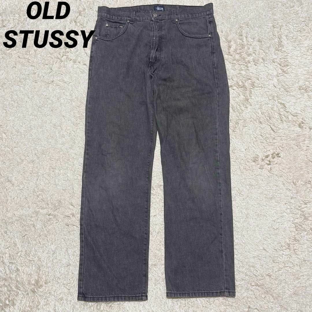 OLD STUSSY 先染 ブラックデニム USA製 34サイズ 大きいサイズ商品内容○ブランド