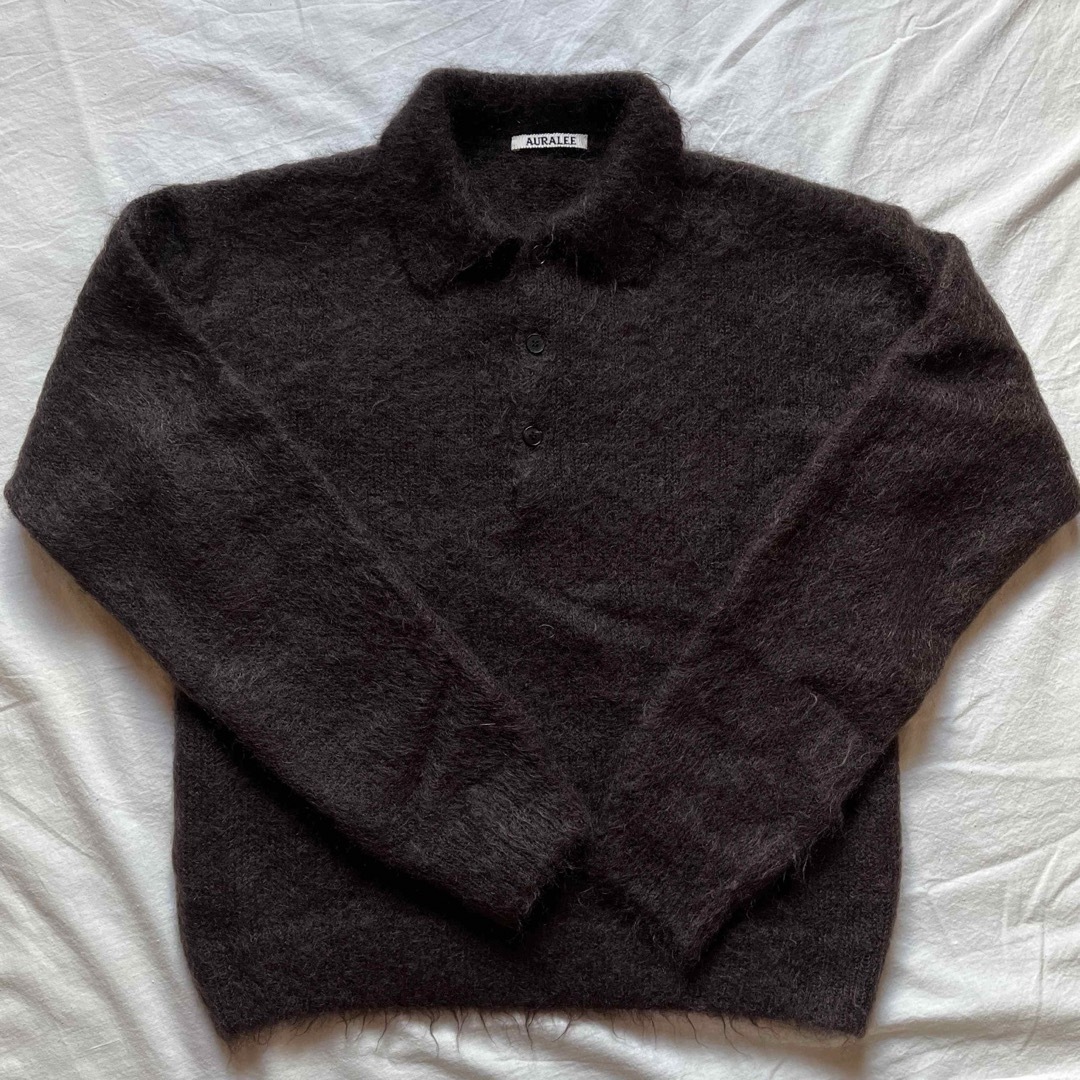 AURALEE(オーラリー)のBRUSHED SUPER KID MOHAIR KNIT POLO サイズ1 レディースのトップス(ニット/セーター)の商品写真