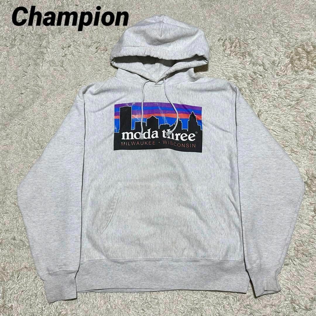 Champion 90s 00s リバースウィーブ パーカー  プリント