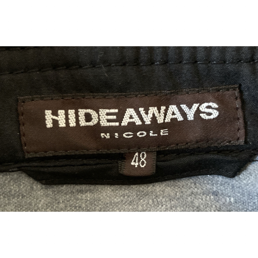 HIDEAWAY(ハイダウェイ)のフェイクレザーライダースブルゾン HIDEAWAYS チャコールグレー Ｌサイズ メンズのジャケット/アウター(ライダースジャケット)の商品写真