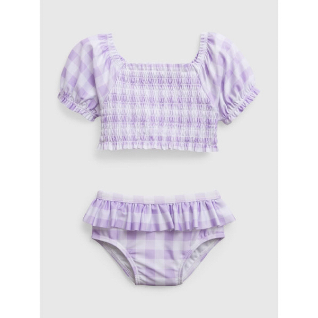 babyGAP(ベビーギャップ)の新品★70cm babyGAP 水着　パープル　チェック キッズ/ベビー/マタニティのベビー服(~85cm)(水着)の商品写真