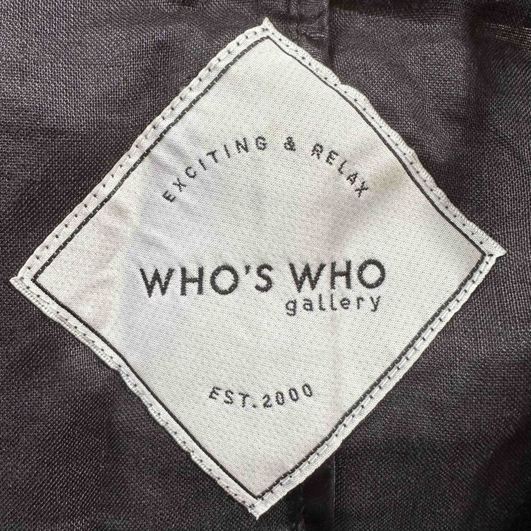 WHO'S WHO gallery(フーズフーギャラリー)のWHO'S WHO galleryフーズフーギャラリーのリネン黒チャスターコート メンズのジャケット/アウター(チェスターコート)の商品写真