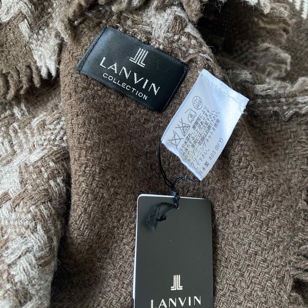 LANVIN COLLECTION(ランバンコレクション)のランバンコレクション スヌード ショール パッチワークデザイン ブラウン レディースのファッション小物(スヌード)の商品写真