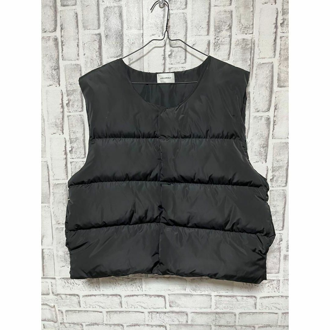 春夏セール】 ASKYURSELF puffer vest black ダウンベスト