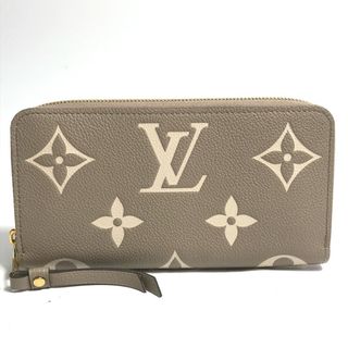 ルイヴィトン(LOUIS VUITTON)のルイヴィトン LOUIS VUITTON ジッピーウォレット M69794 モノグラム・アンプラント バイカラー ラウンドファスナー 長財布 モノグラムアンプラントレザー クレーム ベージュ 美品(財布)