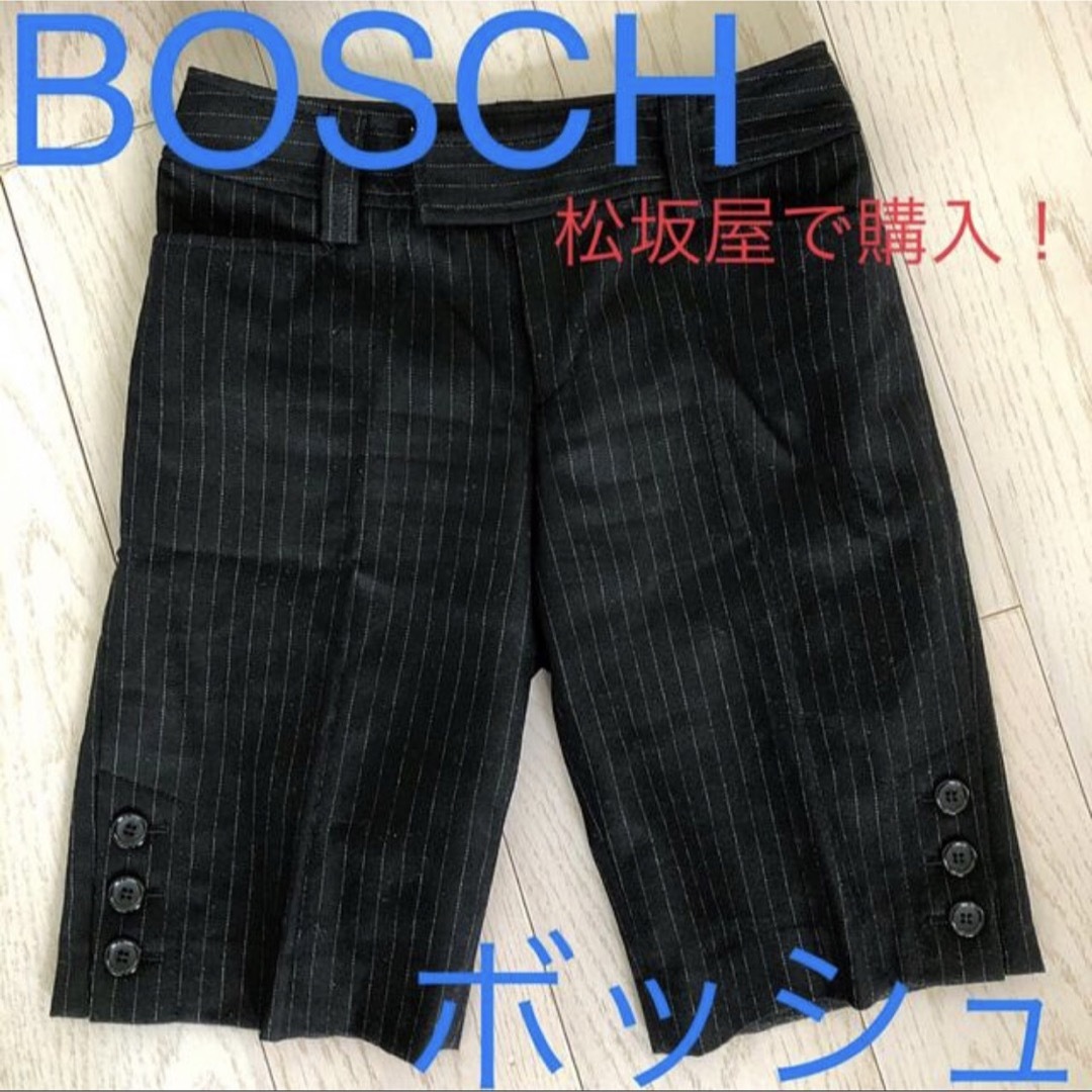 BOSCH(ボッシュ)のBOSCH☆ レディース カジュアル ハーフパンツ ブラック ストライプ柄 レディースのパンツ(カジュアルパンツ)の商品写真