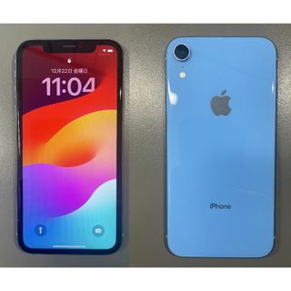 アイフォーン(iPhone)のiPhoneXR 64GB ブルー【美品】バッテリー85%  SIMフリー(スマートフォン本体)