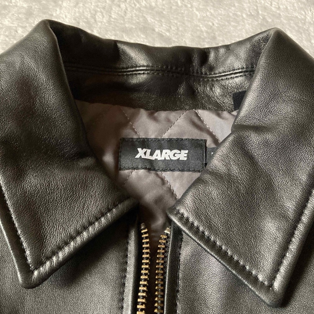 身幅58cm【vintage】XLARGE レザー切り返しジャケット