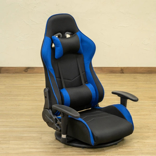 メッシュゲーミングチェア座椅子 ブルー(座椅子)