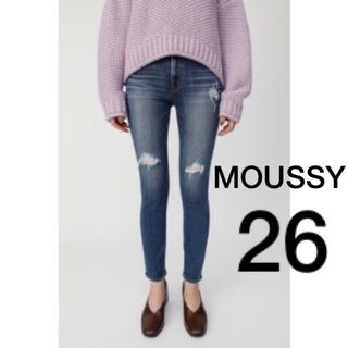 マウジー(moussy)のMOUSSY クロップドクラッシュスキニーデニム 26 ジーンズ 26inch(デニム/ジーンズ)