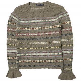 ポロラルフローレン(POLO RALPH LAUREN)のPOLO RALPH LAUREN ポロ・ラルフローレン Fair Isle Wool & Cashmere Sweater ウールカシミヤ フェアアイルニット 211815135001 XS ブラウン セーター プルオーバー トップス【中古】【POLO RALPH LAUREN】(ニット/セーター)