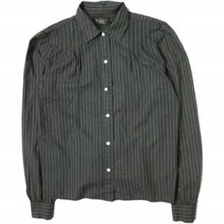 ダブルアールエル(RRL)のRRL ダブルアールエル バックリボンストライプシャツ 282712948001 1 ブラック Double RL 長袖 ピンタック ブラウス レディース トップス【中古】【RRL】(シャツ/ブラウス(長袖/七分))