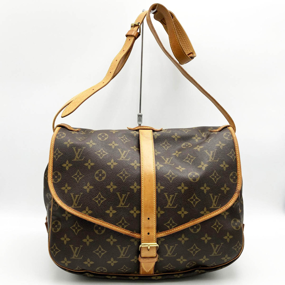 ルイ ヴィトン モノグラム ソミュール35 斜め掛け ショルダーバッグ M42254 PVC レディース LOUIS VUITTON 【228-32031】