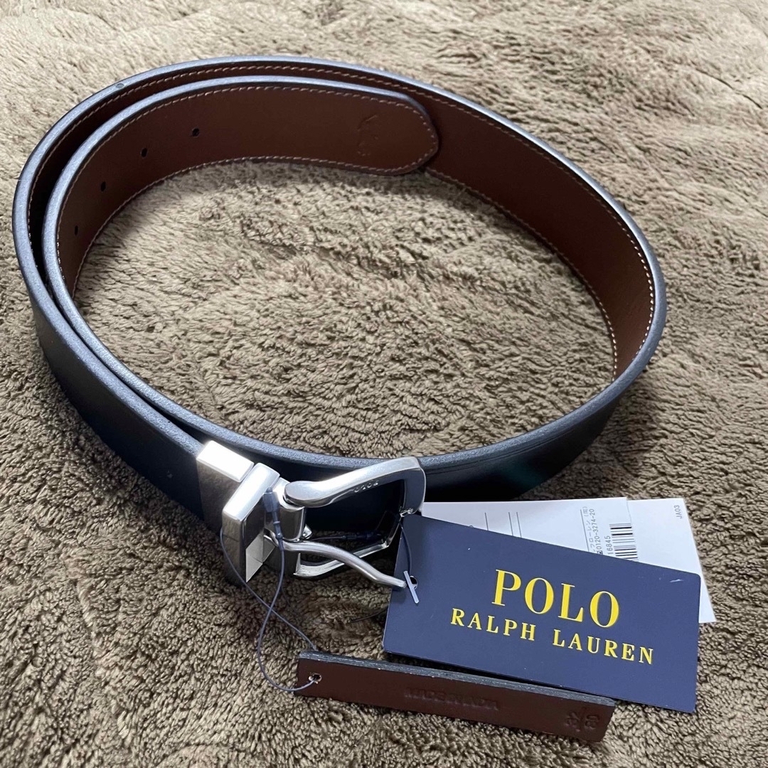 POLO RALPH LAUREN(ポロラルフローレン)の【未使用品】ポロ ラルフローレン リバーシブル メンズ レザー ベルト メンズのファッション小物(ベルト)の商品写真