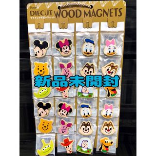 ディズニー(Disney)の【新品】ディズニー Disney ダイカット 木製マグネット 磁石 24個(キャラクターグッズ)