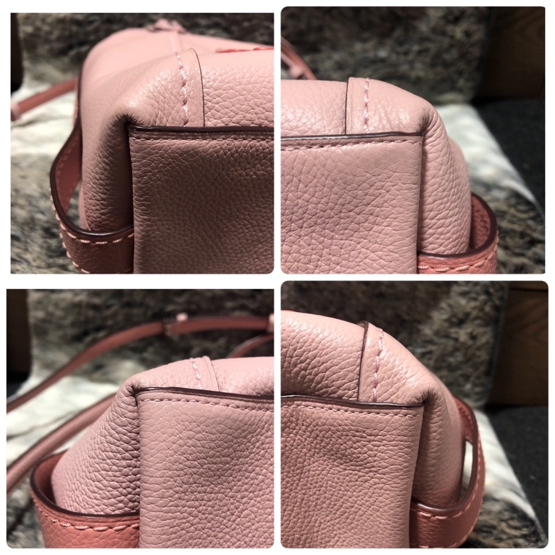 COACH(コーチ)の【used】ハンドバッグ　イーディ　コーチ　ティーローズ　ピンク　花 レディースのバッグ(ハンドバッグ)の商品写真