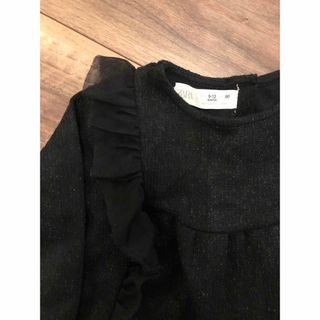 ザラキッズ(ZARA KIDS)の美品　ZARA kids ラメ　ニットワンピース　80(ワンピース)