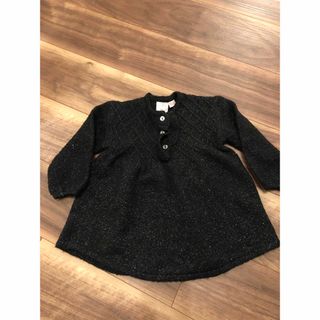 ザラキッズ(ZARA KIDS)の美品　ZARA kids ラメ　ニットワンピース　80(ワンピース)