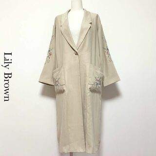 【定価2.4万】Lily Brown 花柄 刺繍 ロング スプリング コート(ロングコート)