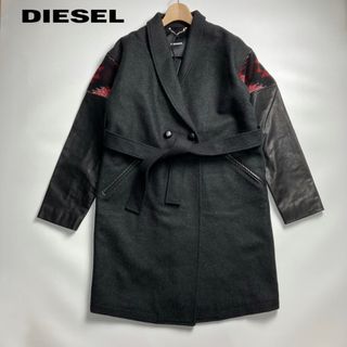 ディーゼル(DIESEL)の現行　新品　DIESEL ディーゼル　ロングコート　レザー切り替え　レディース(ロングコート)