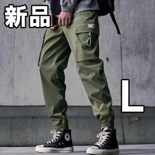 【最終値下げ！新品未使用】メンズカーゴパンツ カーキー L(ワークパンツ/カーゴパンツ)