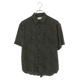 サンローラン(Saint Laurent)のサンローランパリ  18SS  498977 Y347S ドット総柄シルク半袖シャツ メンズ 39(シャツ)