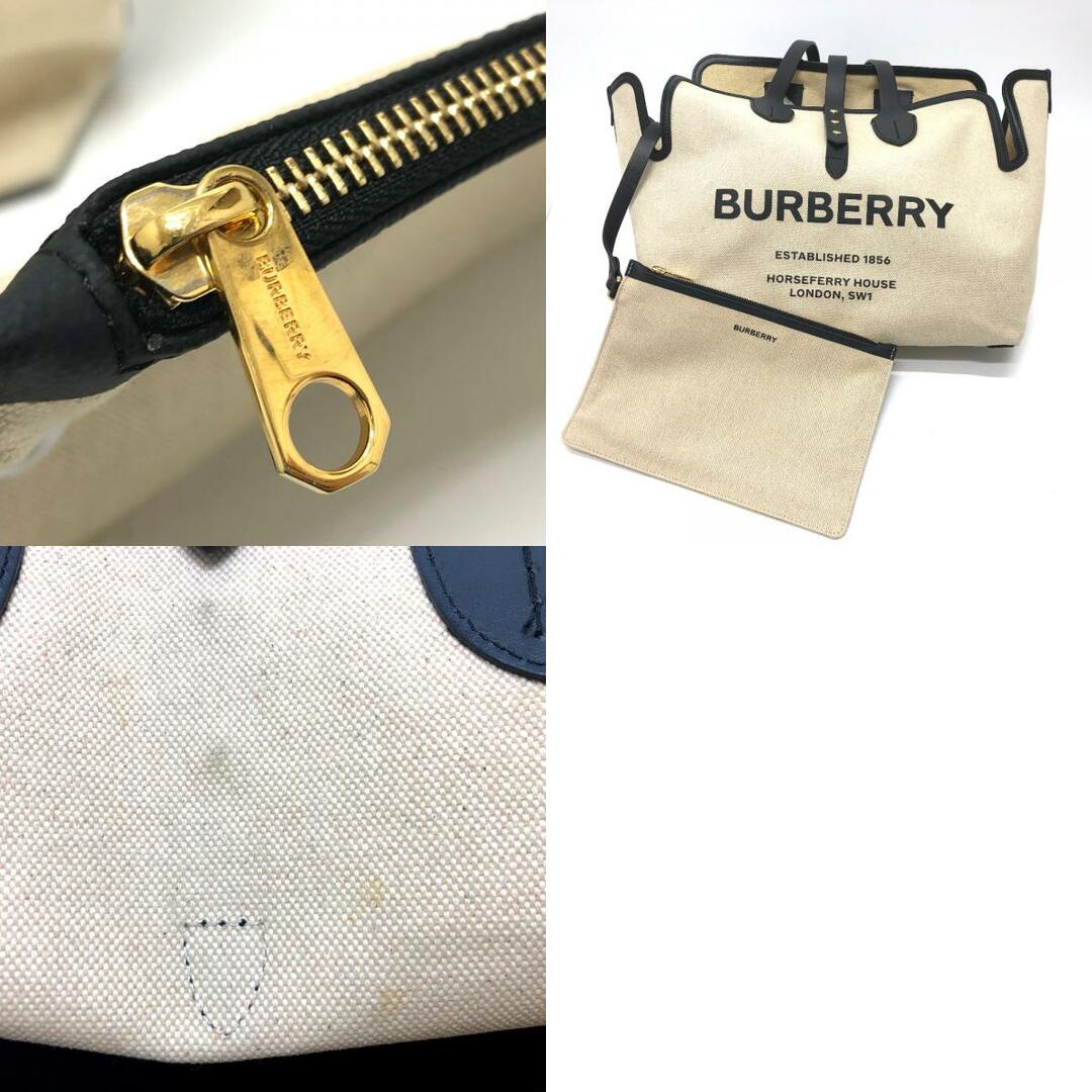 BURBERRY(バーバリー)のバーバリー BURBERRY ソフトベルト 80313181 ロゴ カバン ラージ トートバッグ キャンバス/レザー ベージュ レディースのバッグ(トートバッグ)の商品写真