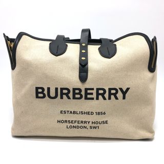 バーバリー(BURBERRY)のバーバリー BURBERRY ソフトベルト 80313181 ロゴ カバン ラージ トートバッグ キャンバス/レザー ベージュ(トートバッグ)