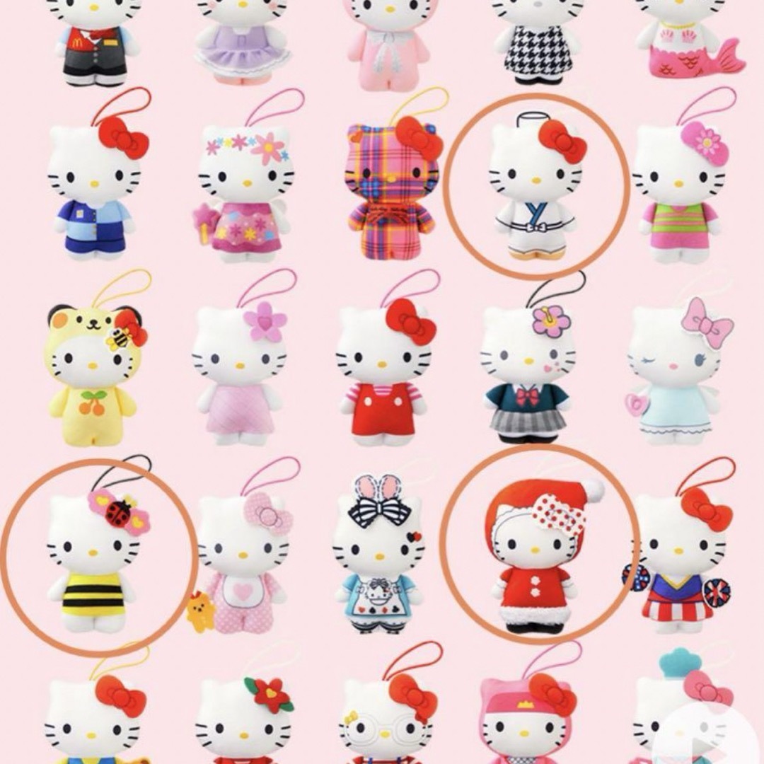 新品未開封★ハッピーセット　Hello Kitty　第ニ弾　ハローキティ　3個 エンタメ/ホビーのおもちゃ/ぬいぐるみ(キャラクターグッズ)の商品写真