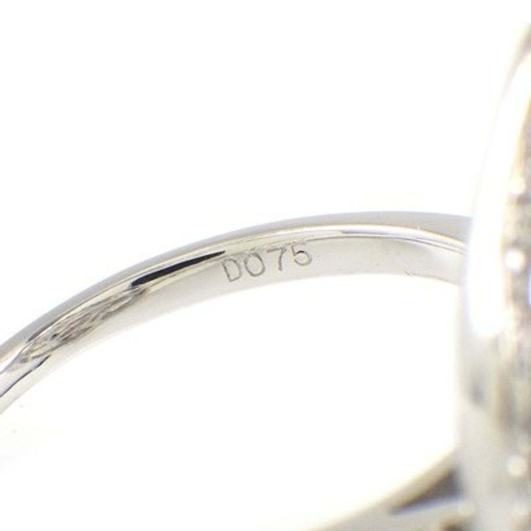 【ダイヤモンド】 リング フラワー バラ ローズ モチーフ パヴェ ダイヤモンド 計0.75ct K18WG 17号 【中古】 レディースのアクセサリー(リング(指輪))の商品写真