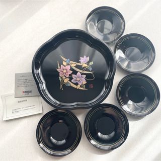 Kansai Yamamoto - 山本寛斎　茶菓セット　華仙　未使用　KANSAI URUSHI 漆　菓子鉢　茶托