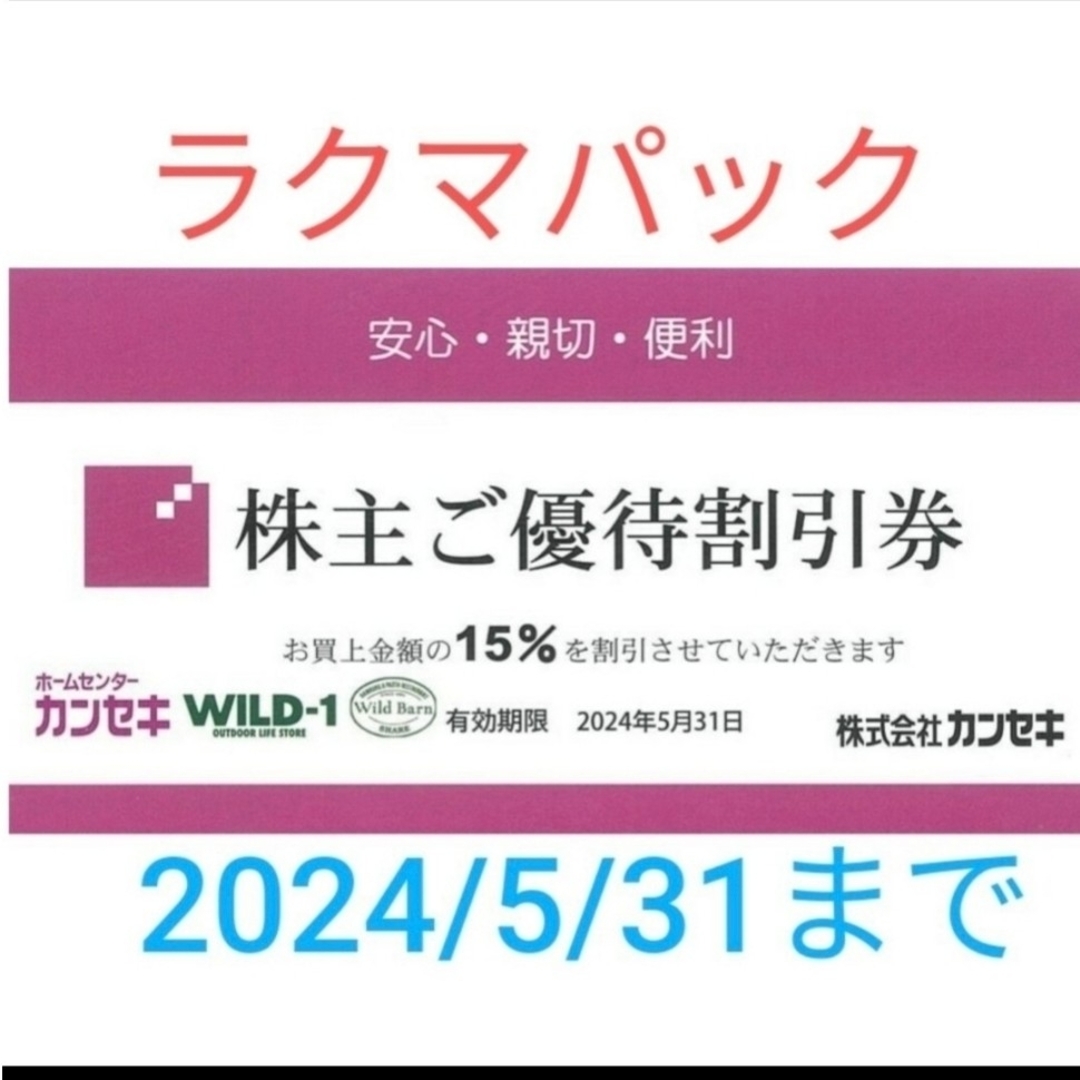 カンセキ 株主優待券 1枚 2024年5月期限 -g - 割引券