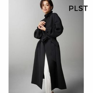 プラステ(PLST)の573*美品 PLST プラステ トリプルクロス パフスリーブコート.(ロングコート)