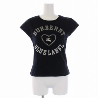 バーバリーブルーレーベル(BURBERRY BLUE LABEL)のバーバリーブルーレーベル Tシャツ カットソー 半袖 M 黒(Tシャツ(半袖/袖なし))