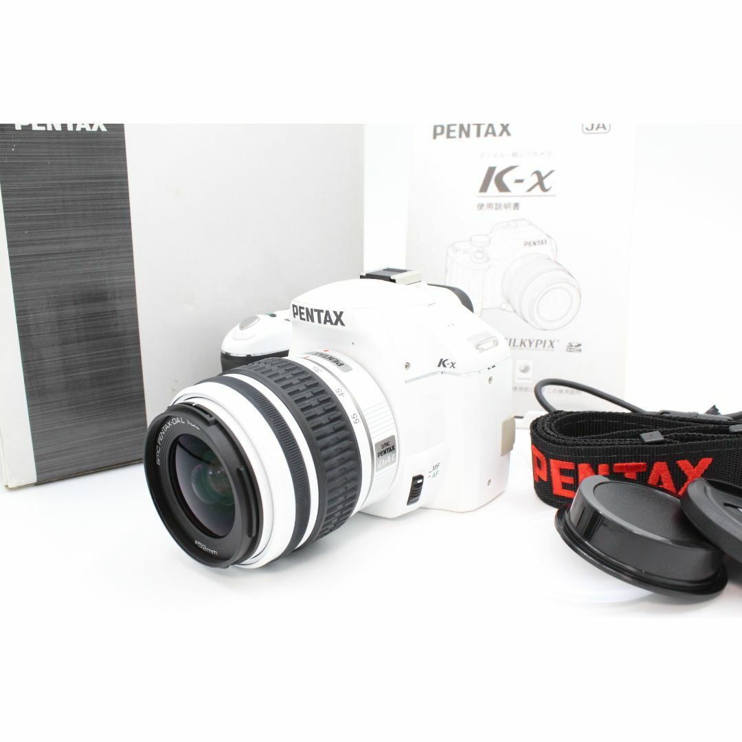 超美品 ＜＜化粧箱付き！！＞＞【良品】PENTAX ペンタックス #LE2023712 ホワイト レンズキット K-x デジタル一眼レフカメラ デジタル一眼