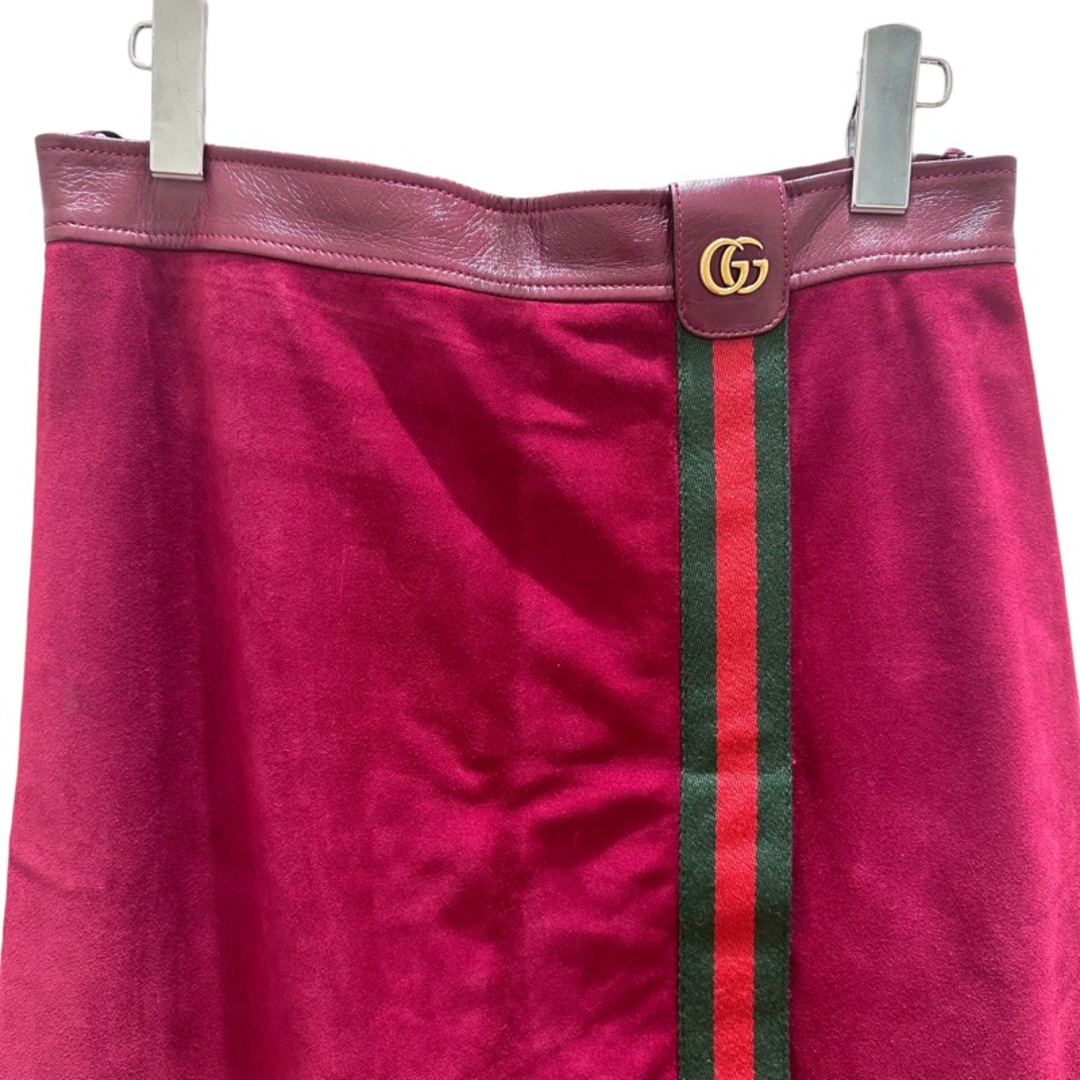 Gucci(グッチ)の　グッチ GUCCI GGシェリーライン スエードレザースカート 644885 スエード/レザー レディース ロングスカート レディースのスカート(ロングスカート)の商品写真