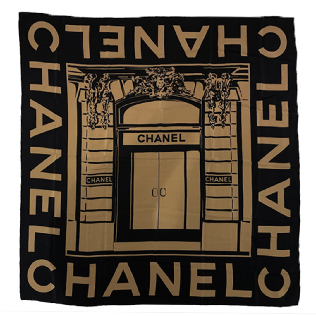 CHANEL ロゴ バイカラー ヴィンテージ スカーフ シルクファッション小物