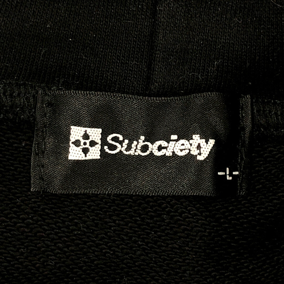 SUBCIETY サブサエティ 23SS ストライプ スウェット パーカー 黒