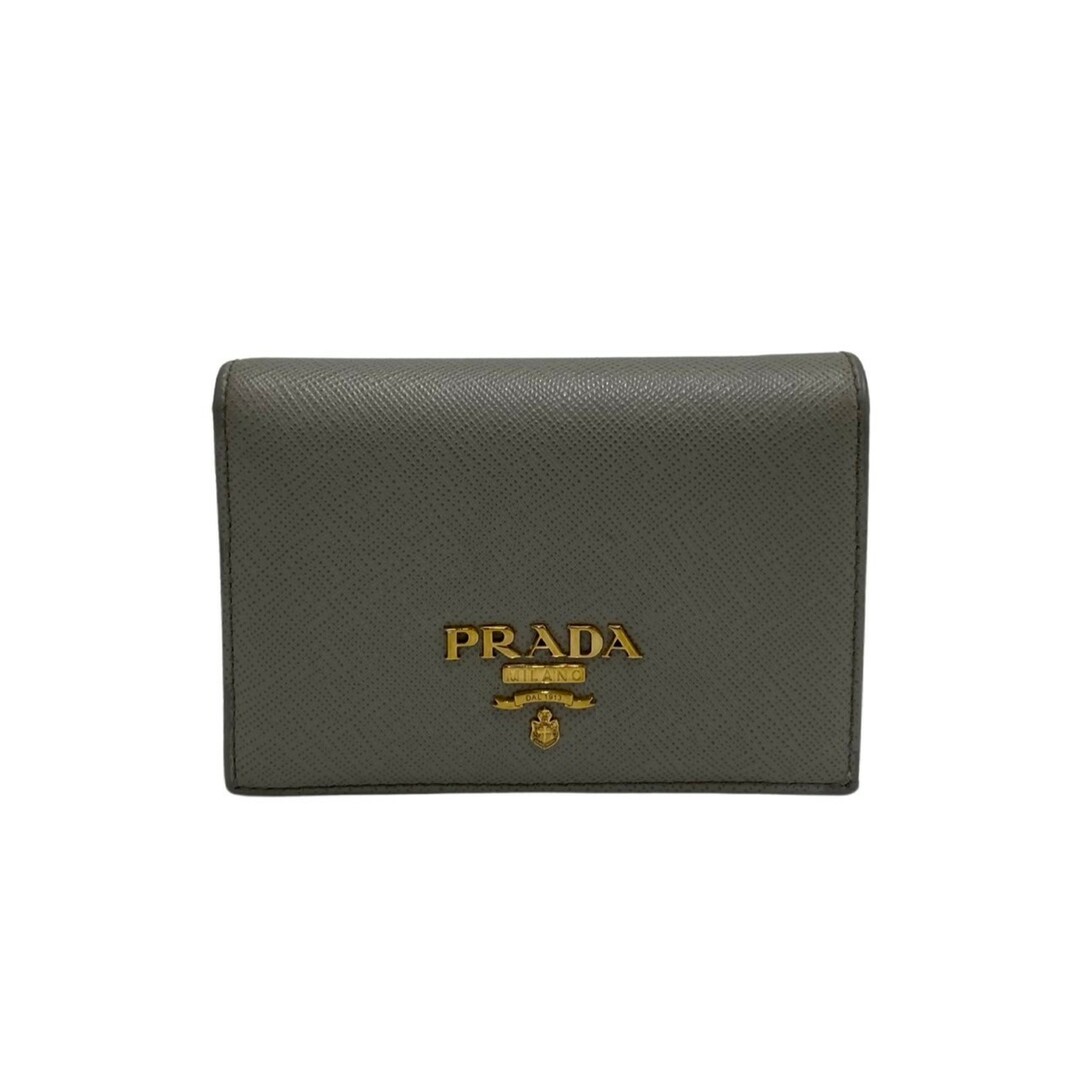 新モデル 極 美品 希少品 PRADA プラダ ロゴ 金具 サフィアーノ レザー