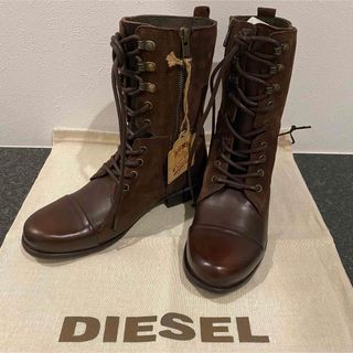 ディーゼル(DIESEL)のDIESEL ディーゼル★レースアップブーツ/ミドル丈/ブラウン/37/未着用品(ブーツ)