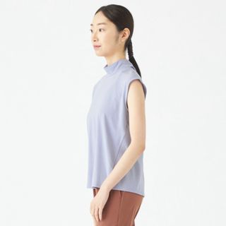 チャコット(CHACOTT)のChacott BALANCE バックデザインハイネックTシャツ ラベンダー(カットソー(半袖/袖なし))