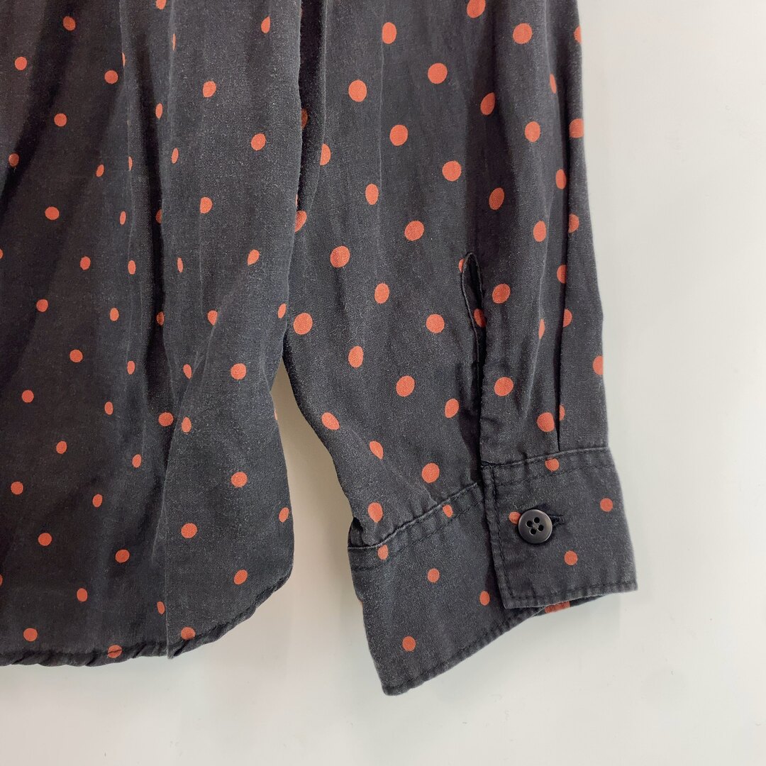 Jraquais 　ドット　水玉柄　黒×オレンジ　長袖 シャツブラウス　日本製 メンズのトップス(シャツ)の商品写真