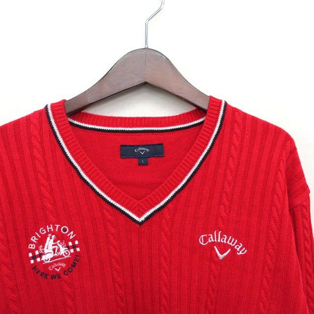 Callaway(キャロウェイ)のキャロウェイ CALLAWAY リブニット セーター ロゴ 刺繍 ライン メンズのトップス(ニット/セーター)の商品写真