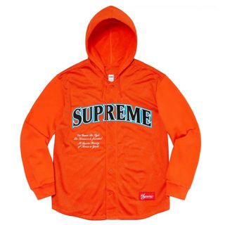 シュプリーム(Supreme)のSupreme Mesh Hooded L/S Baseball Jersey(パーカー)